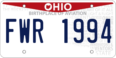 OH license plate FWR1994