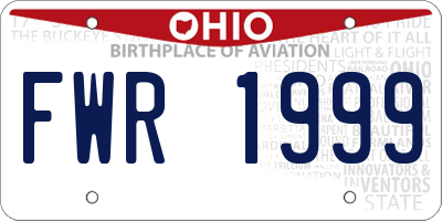 OH license plate FWR1999