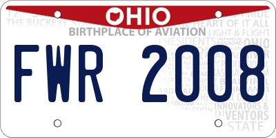 OH license plate FWR2008