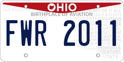 OH license plate FWR2011