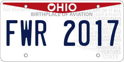 OH license plate FWR2017