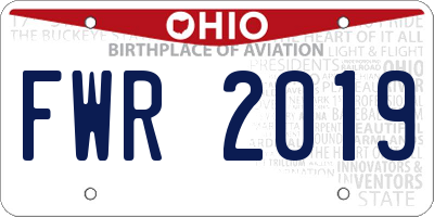 OH license plate FWR2019