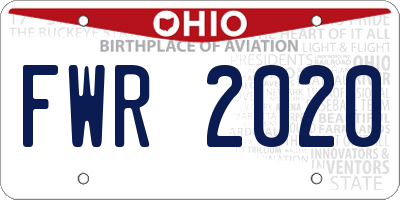 OH license plate FWR2020