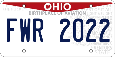 OH license plate FWR2022