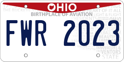 OH license plate FWR2023