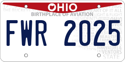 OH license plate FWR2025