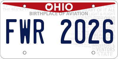 OH license plate FWR2026