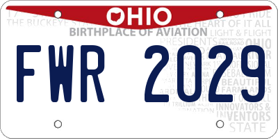 OH license plate FWR2029
