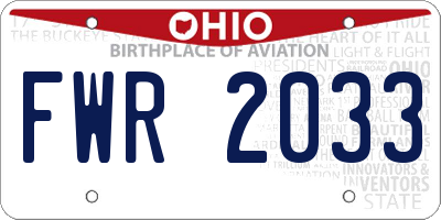 OH license plate FWR2033