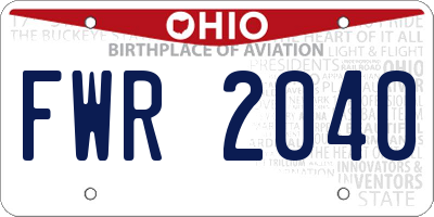 OH license plate FWR2040