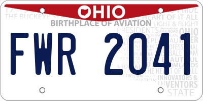 OH license plate FWR2041