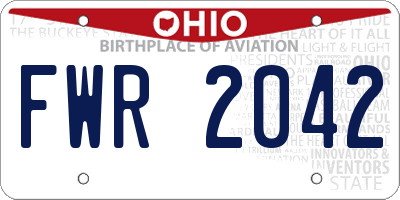 OH license plate FWR2042
