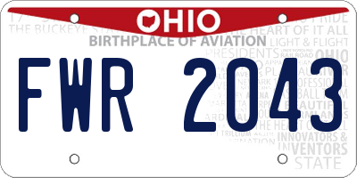 OH license plate FWR2043