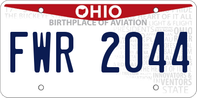 OH license plate FWR2044