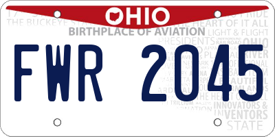 OH license plate FWR2045