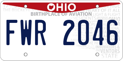 OH license plate FWR2046