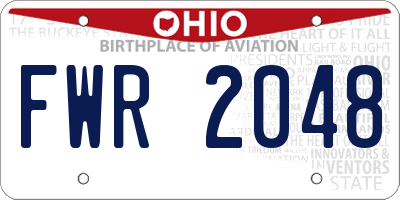 OH license plate FWR2048