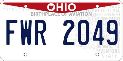 OH license plate FWR2049