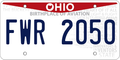 OH license plate FWR2050
