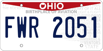 OH license plate FWR2051