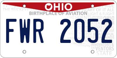 OH license plate FWR2052