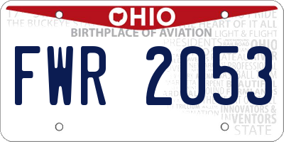 OH license plate FWR2053