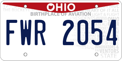 OH license plate FWR2054