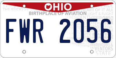 OH license plate FWR2056