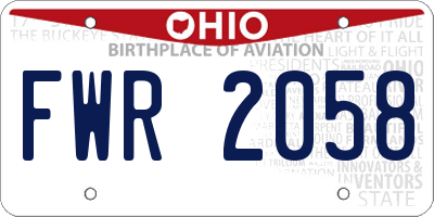 OH license plate FWR2058