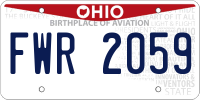 OH license plate FWR2059