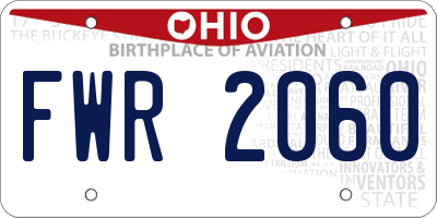OH license plate FWR2060