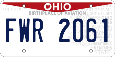 OH license plate FWR2061
