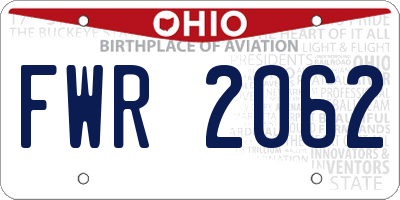 OH license plate FWR2062