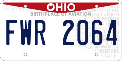 OH license plate FWR2064