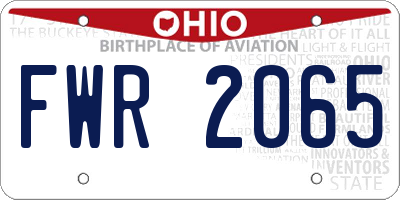 OH license plate FWR2065