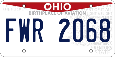 OH license plate FWR2068