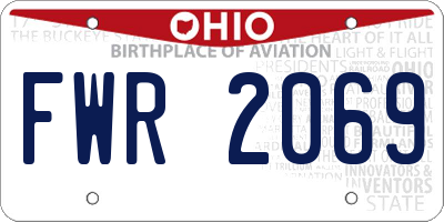 OH license plate FWR2069