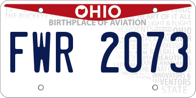 OH license plate FWR2073