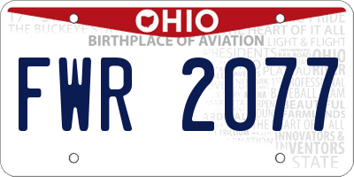 OH license plate FWR2077