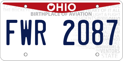 OH license plate FWR2087