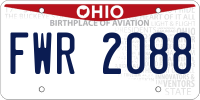 OH license plate FWR2088