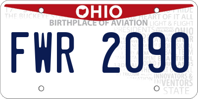 OH license plate FWR2090