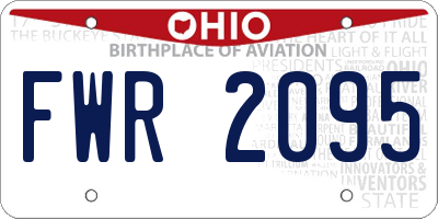 OH license plate FWR2095