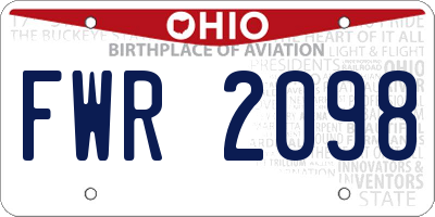 OH license plate FWR2098