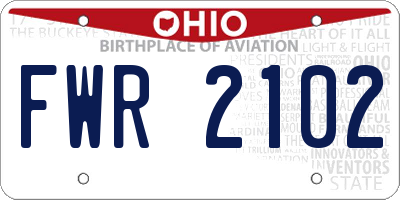OH license plate FWR2102