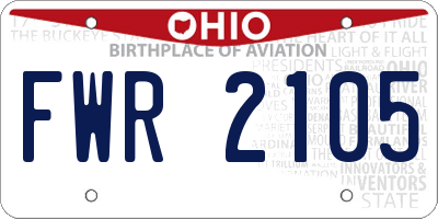 OH license plate FWR2105