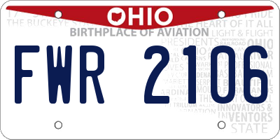 OH license plate FWR2106