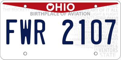 OH license plate FWR2107