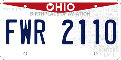 OH license plate FWR2110