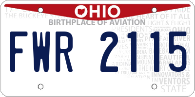 OH license plate FWR2115